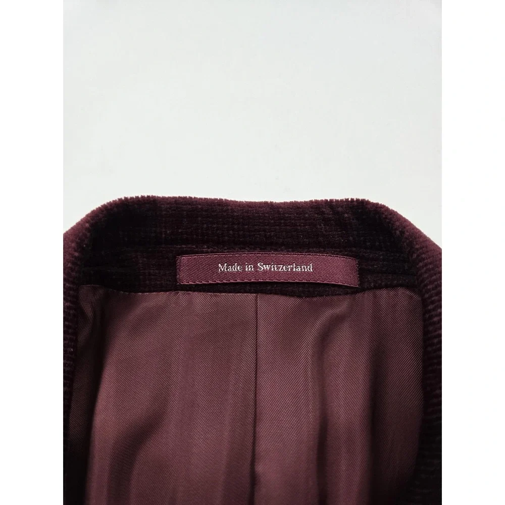 Ermenegildo Zegna Blazer Mens 40R Burgundy Corduroy Cashco Cashmere Blend - Picture 3 of 14